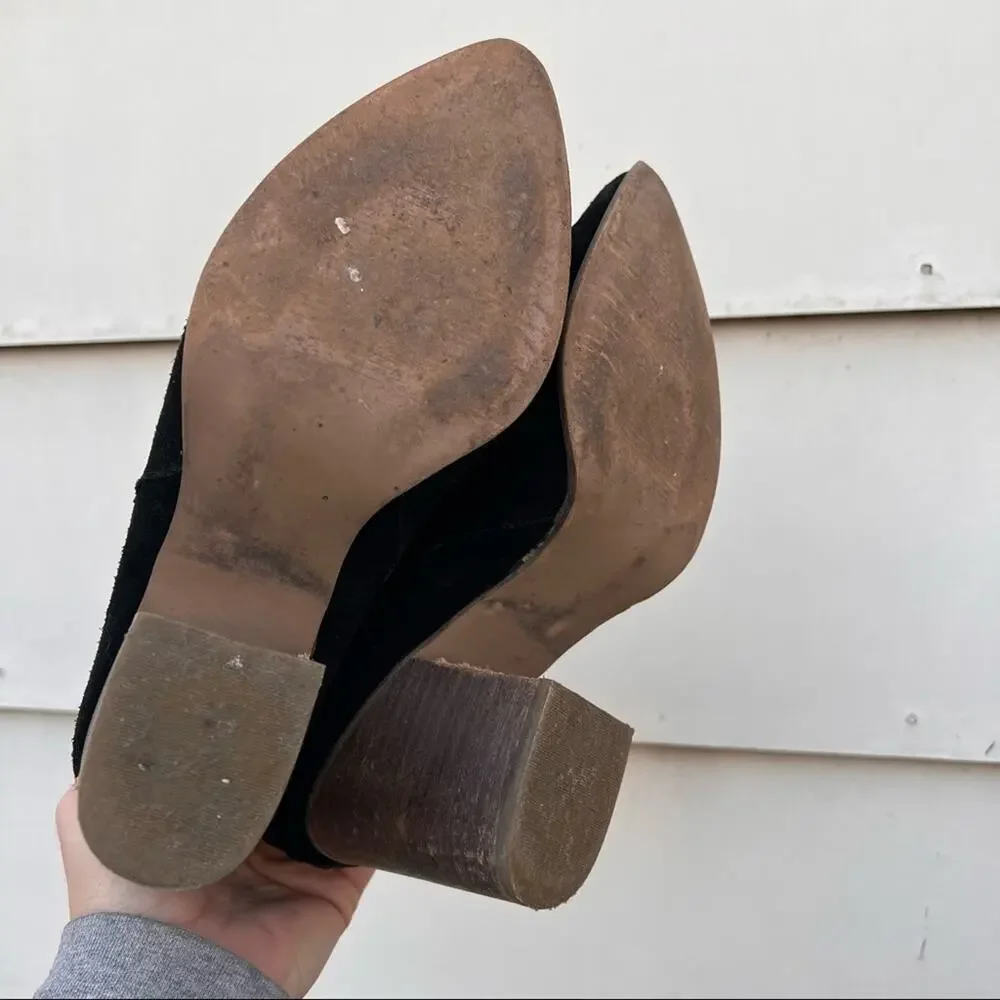 Steve Madden Country black suede heeled leather booties